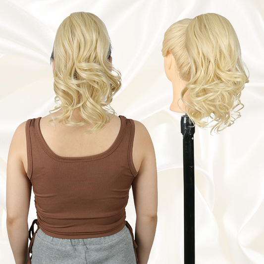 Ponytail Marilyn 14 Pouces Curly Waves Straight - semi-naturel