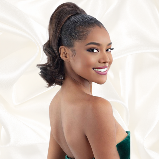 Ponytail Marilyn 14 Pouces Curly Waves Straight - semi-naturel